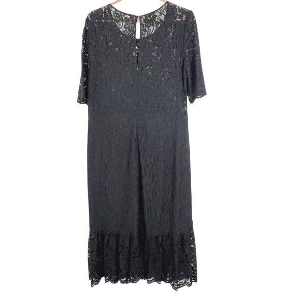 Pendleton Black Lace Dress Size 12 Flounce Hem Lined - Picture 11 of 15